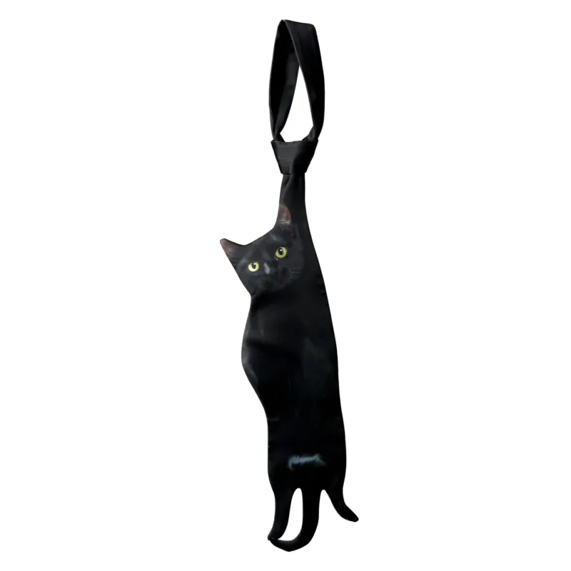 Black Cat Tie - Animal Neck Tie