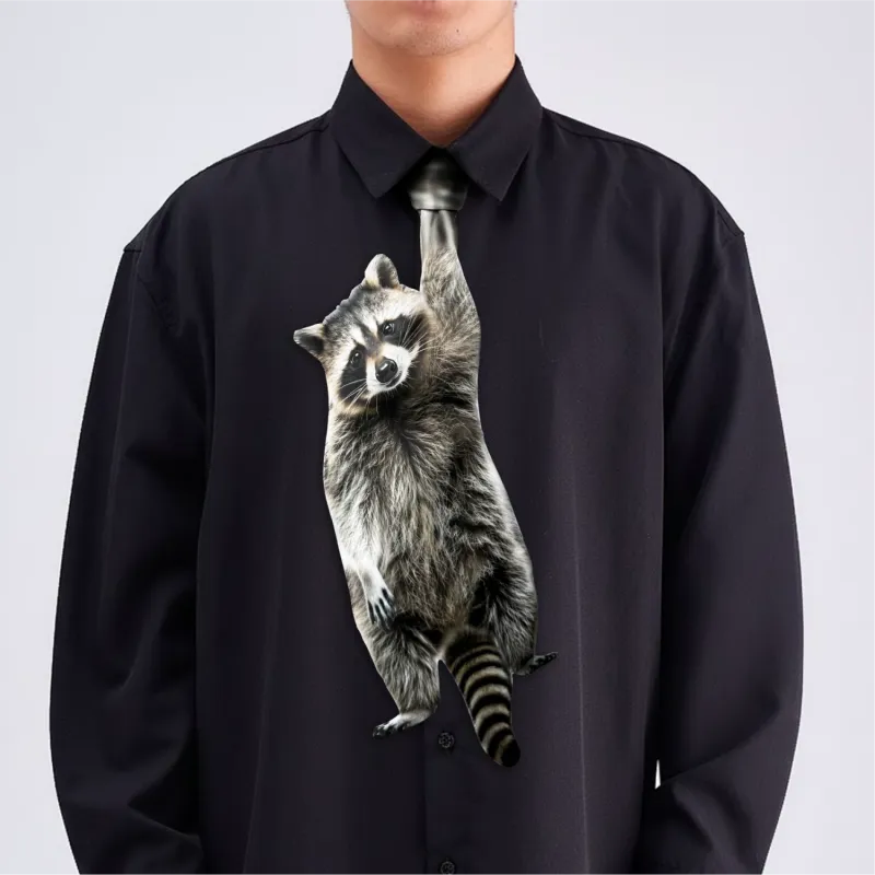 Raccoon Tie - Animal Neck Tie
